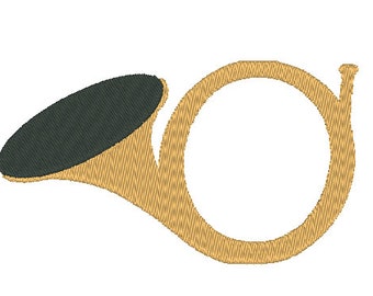hunting horn embroidery model (3 sizes)