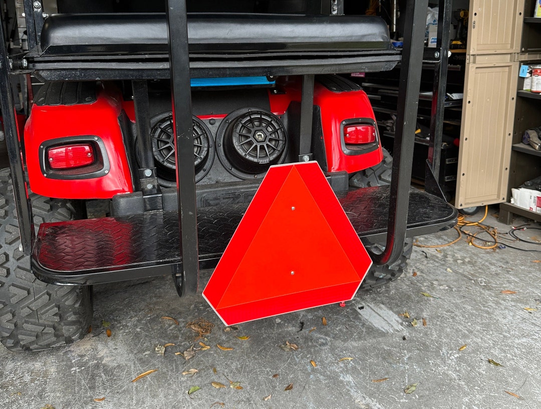 SMV Sign HITCH holder for Golf Cart Slow Moving Vehicle LSV Street