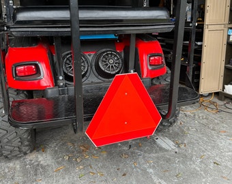 SMV Sign HITCH *Holder* For Golf Cart Slow Moving Vehicle LSV Street Legal sxs