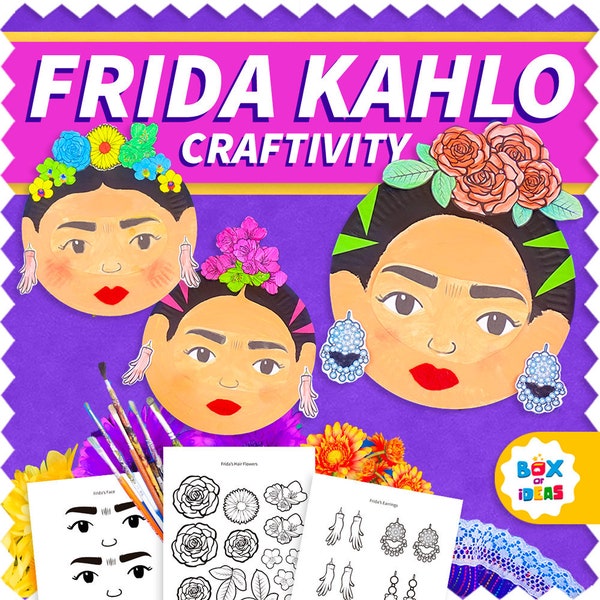 Frida Kahlo Art Activity for Kids • DIY Home Decor Kit • Mexican Arts and Craft Printables for Kids • Instant Download • DIY Craft Kit