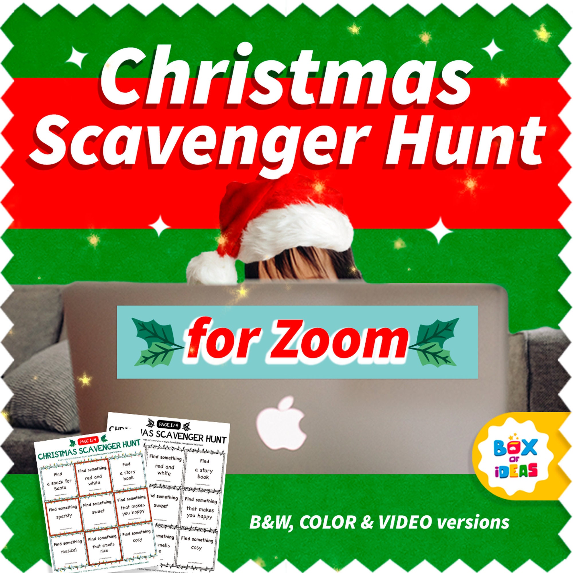 Virtual Christmas Scavenger Hunt Game for Kids Printable Etsy