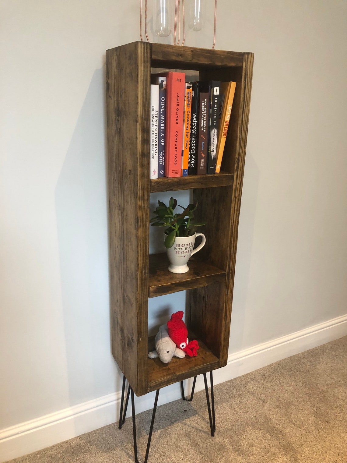 Stylish Reclaimed Rustic Bookcase on Hairpin Legs Etsy