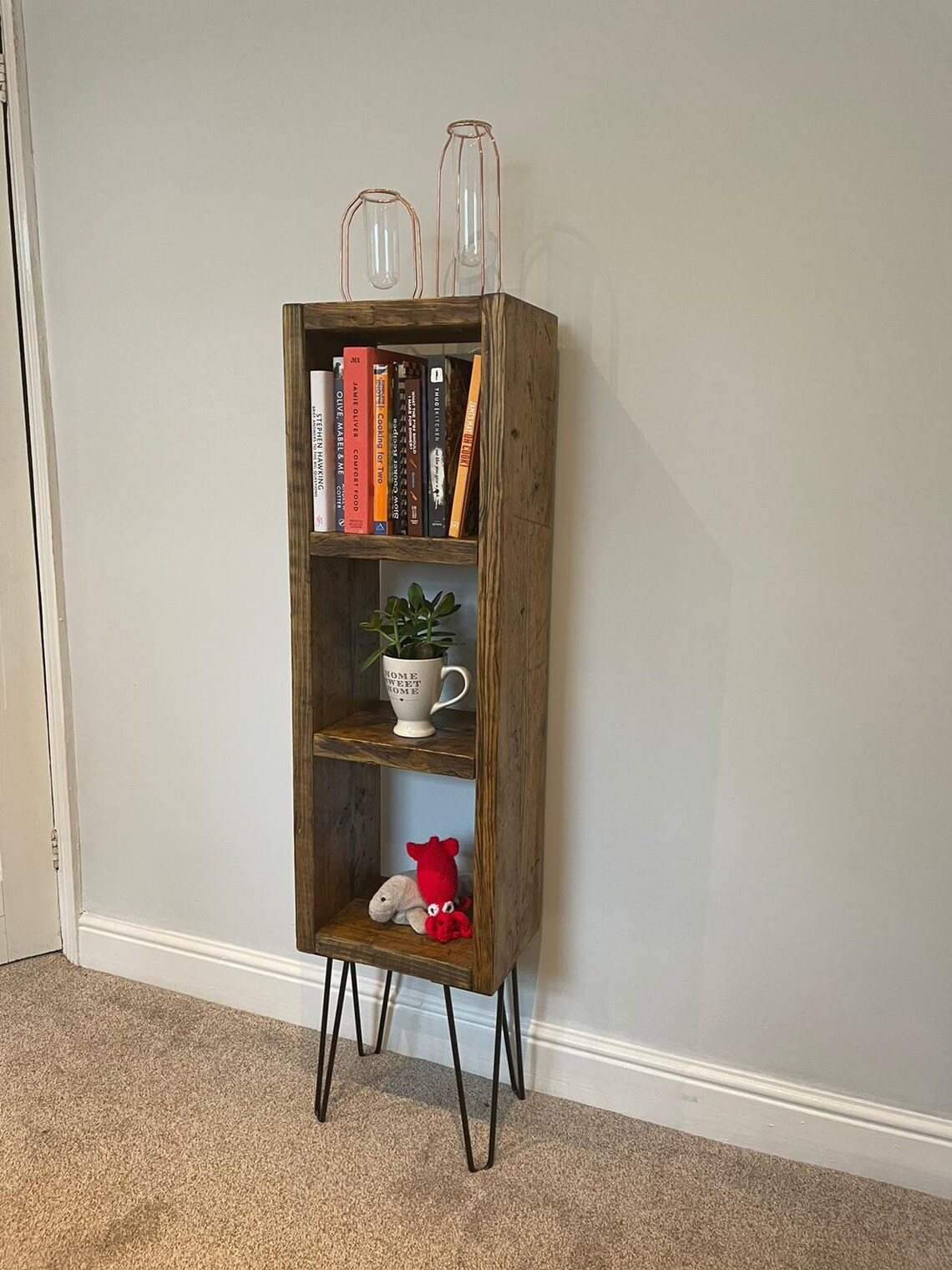Stylish Reclaimed Rustic Bookcase on Hairpin Legs Etsy