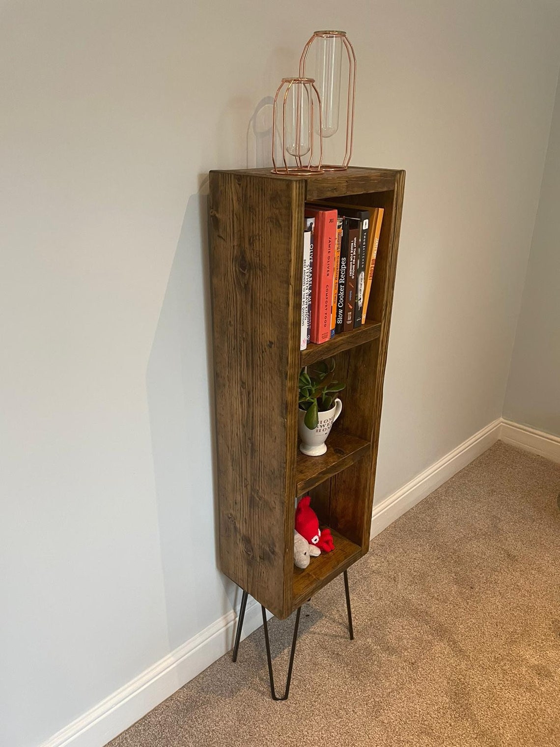 Stylish Reclaimed Rustic Bookcase on Hairpin Legs Etsy