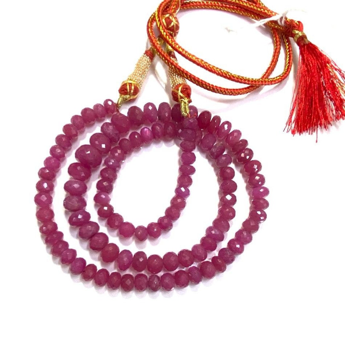 AAA Natural Ruby GF Faceted Rondelle Beads 12 Inches Etsy