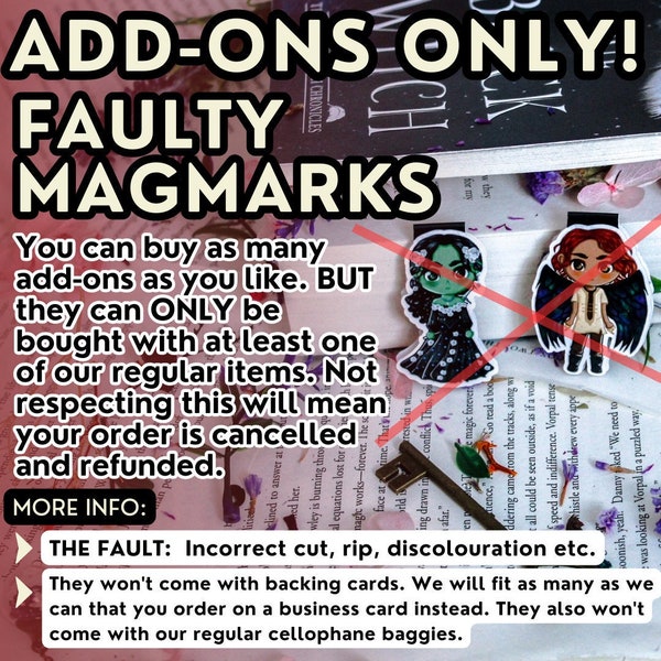 ADD-ON ONLY: Faulty Magnetic Bookmarks - (Can only buy with a regular item/s!)