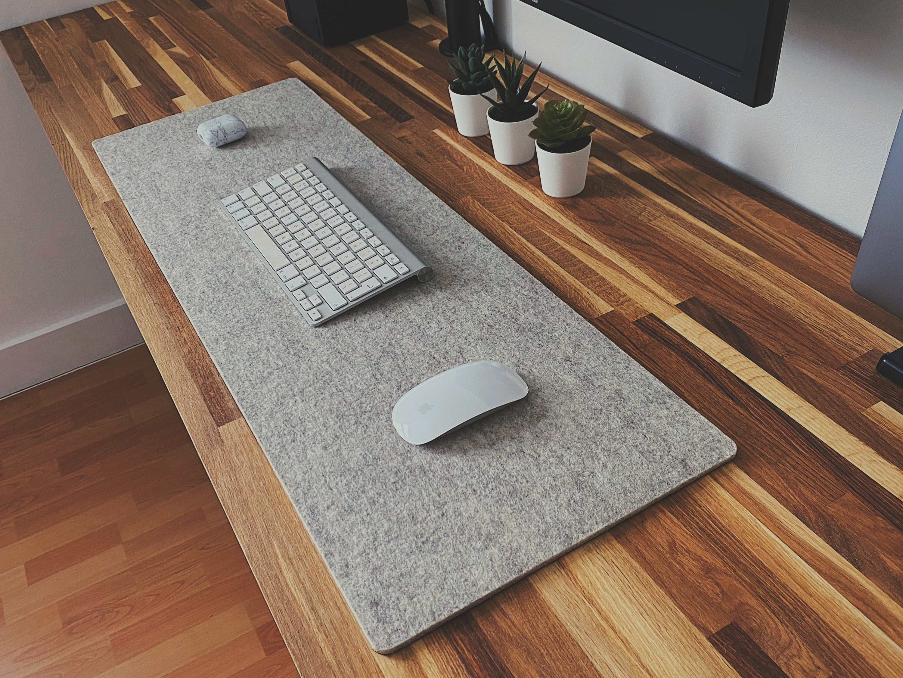 Desk Pad Mat Natural Beige Premium Wool Felt Natural Cork Etsy