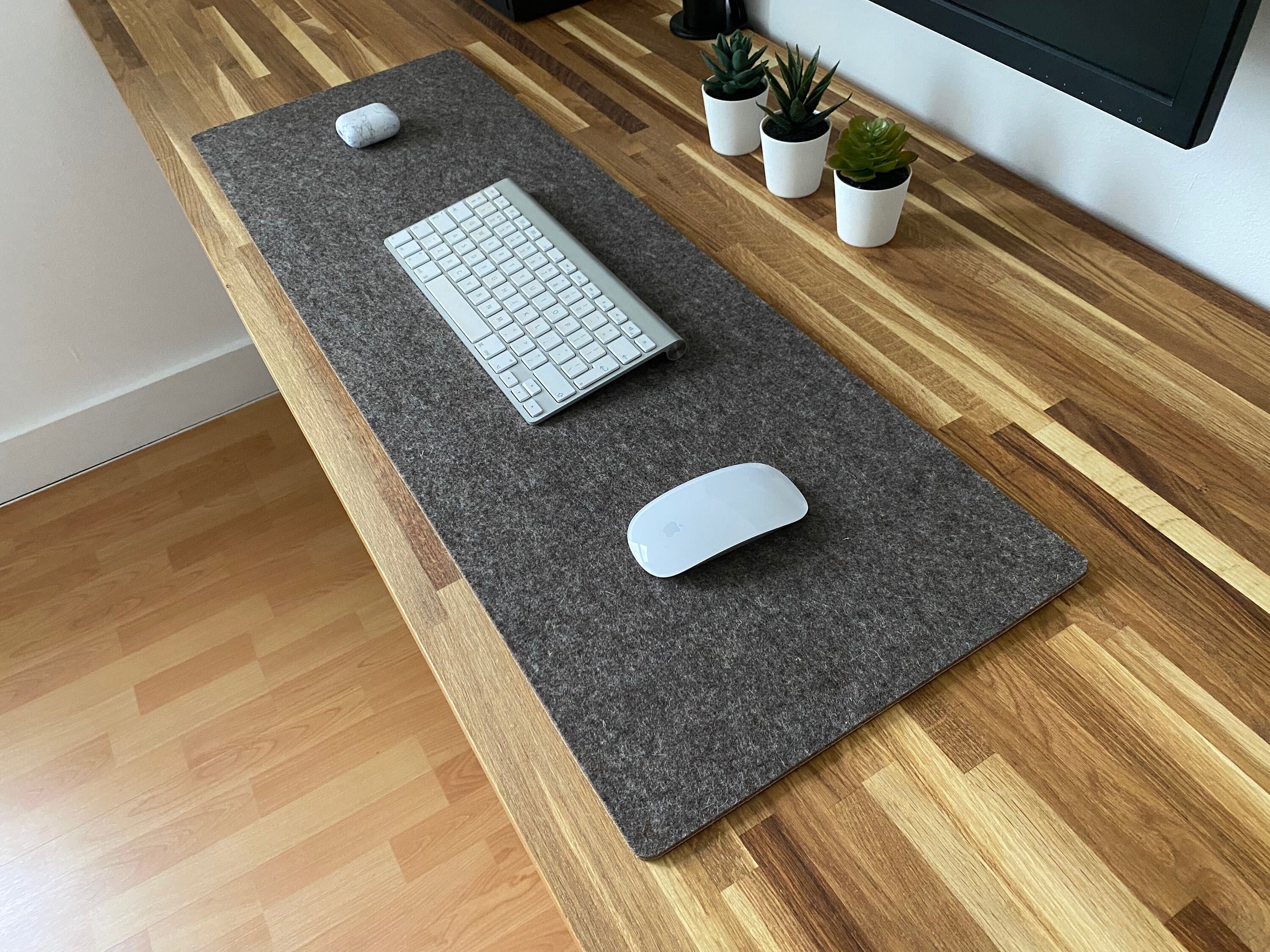 Desk Mat Pad Natural Brown Premium Wool Felt Natural Cork Etsy