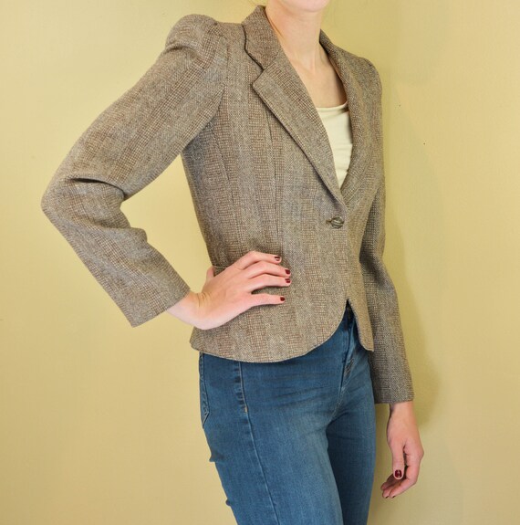 tan tweed blazer