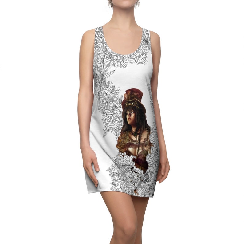 Steampunk Lookout Girl White Dress