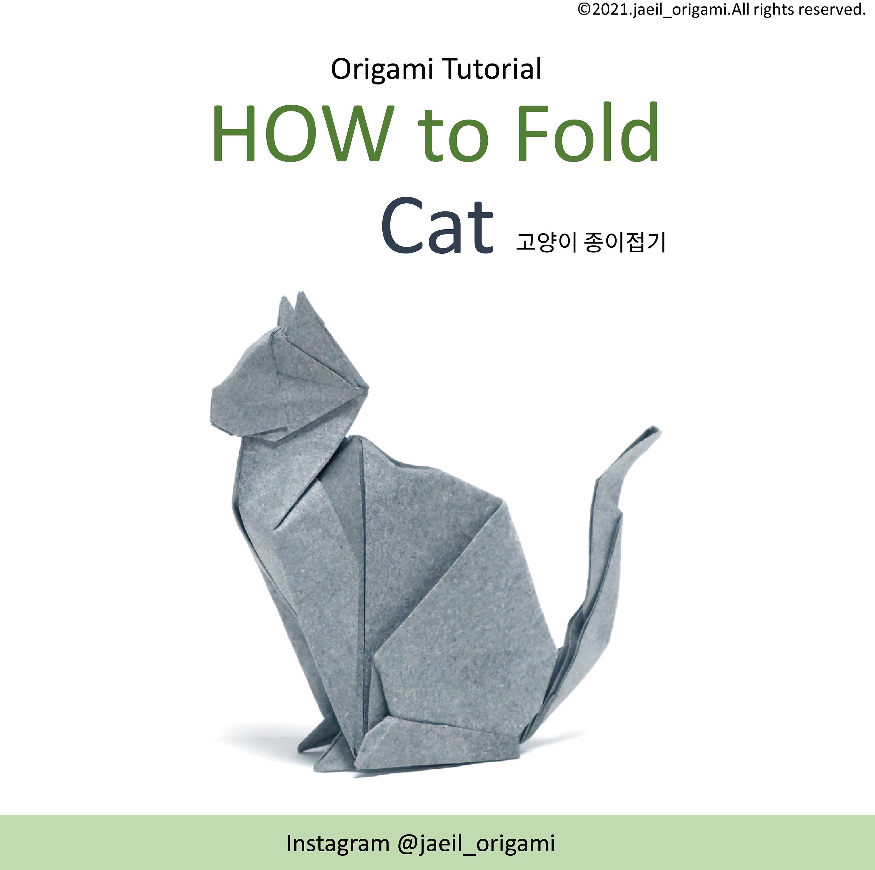 Origami Tutorial How to Fold Cat Etsy
