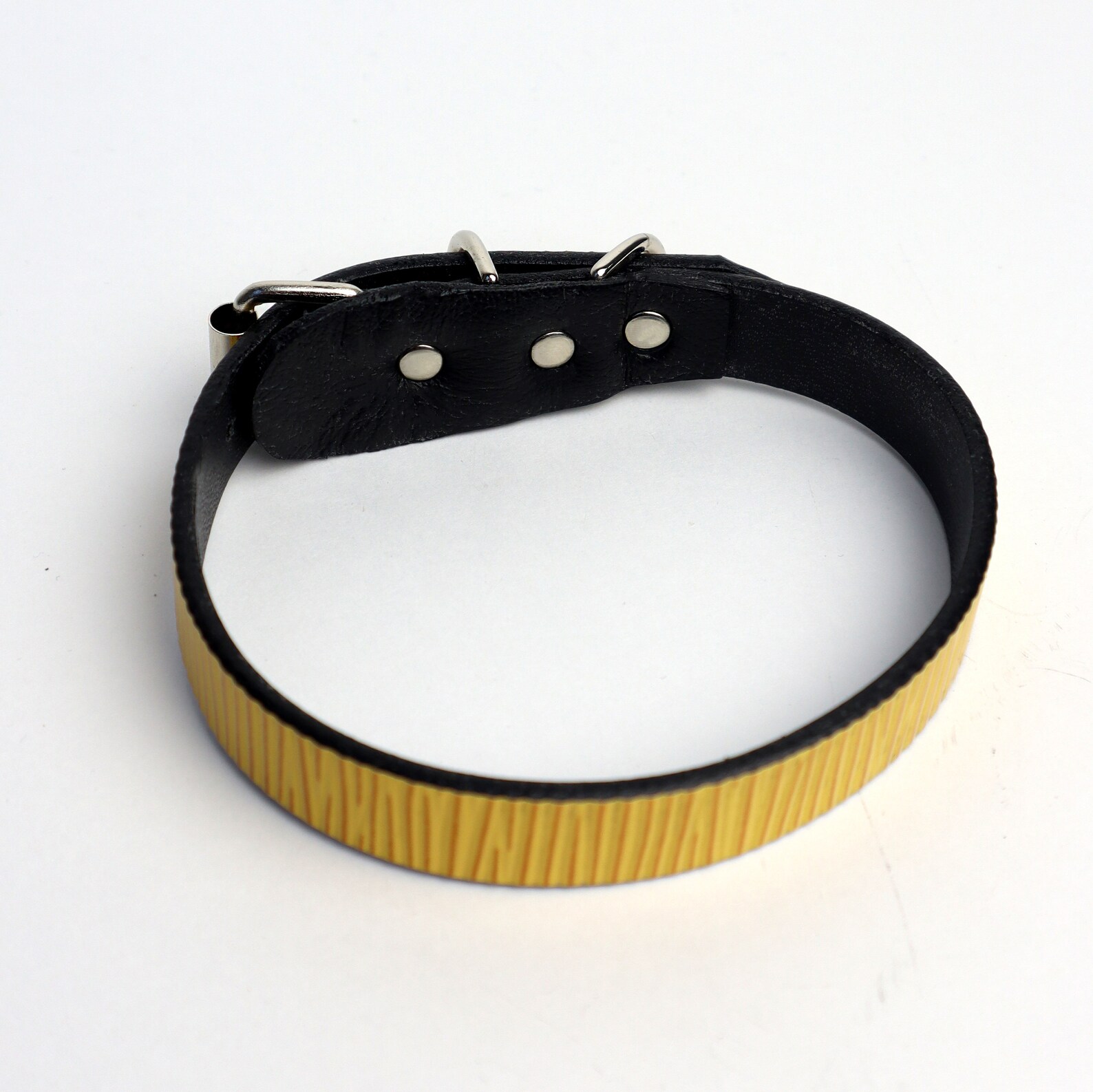 Yellow Leather Dog Collar Dog Collar With Rivets Dog Collar Etsy