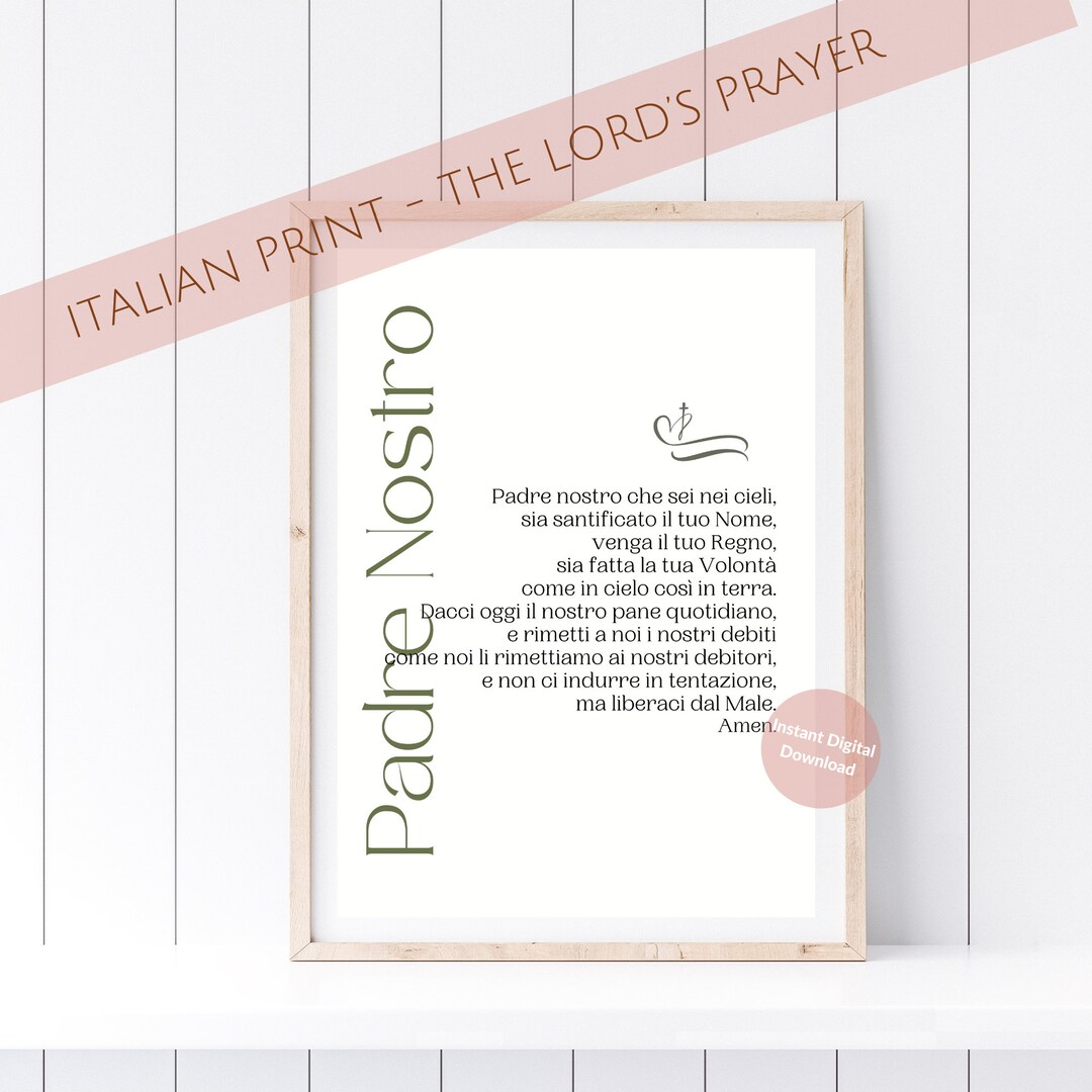 The Lord's Prayer Italian Print Printable Wall Art Etsy