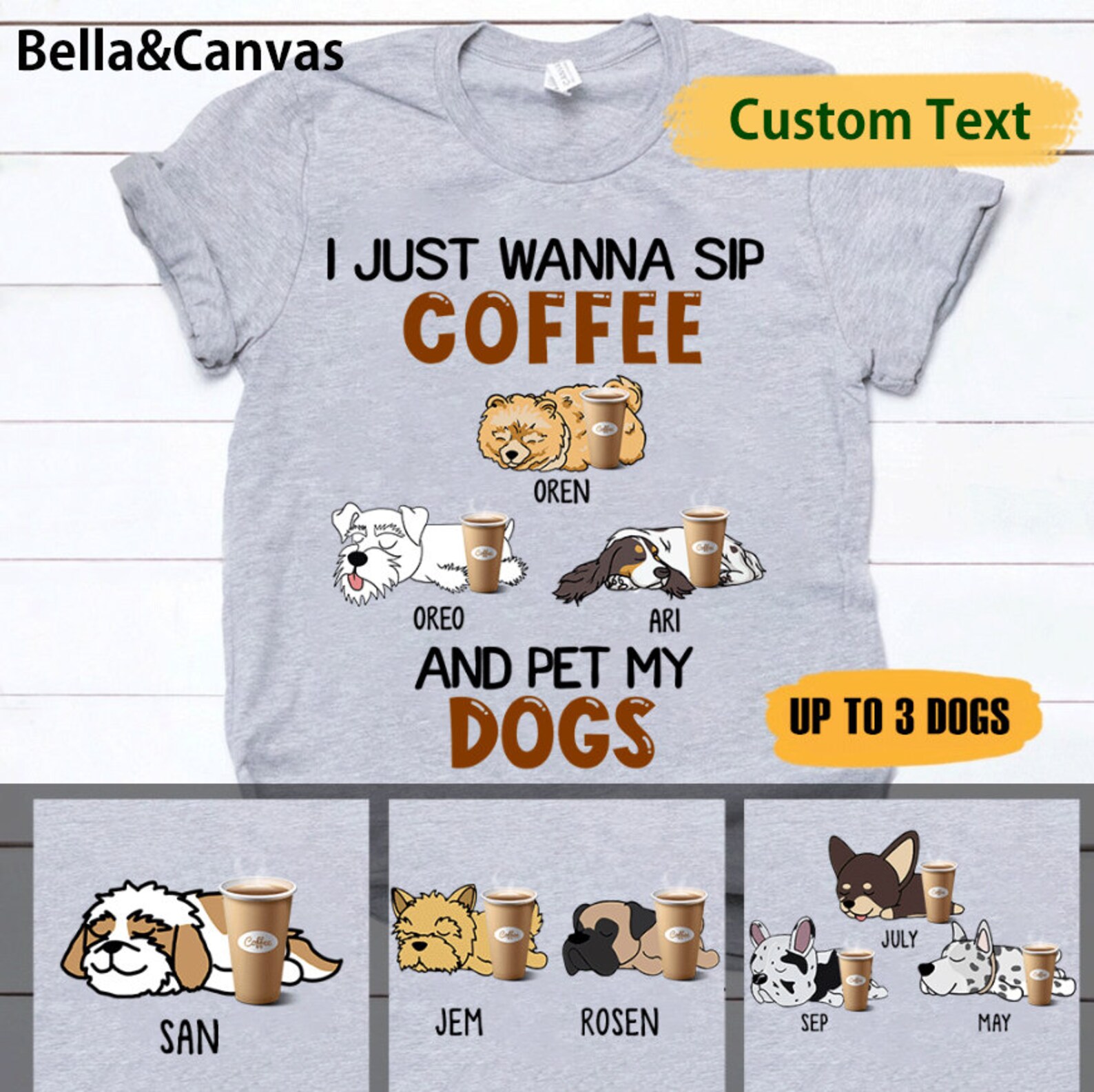 Ich will nur trinken Kaffee und Haustier mein Hund Tshirt Etsy