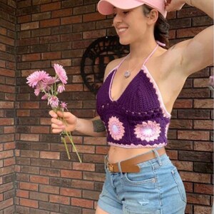 The Sunflower Crop Top Digital PDF Crochet Pattern