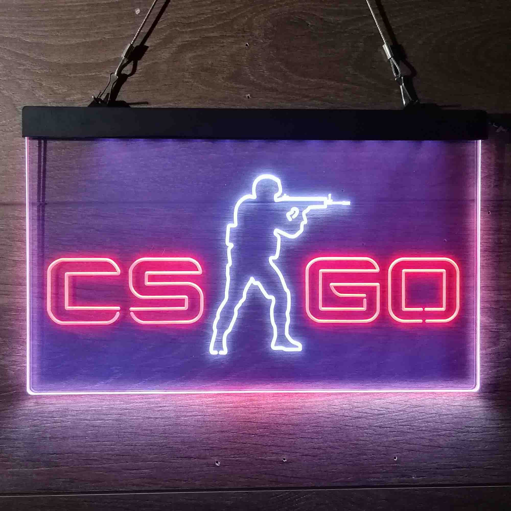 Cs:Go Counter Strike zwei Farbe LED Neon Zeichen Mann Höhle | Etsy
