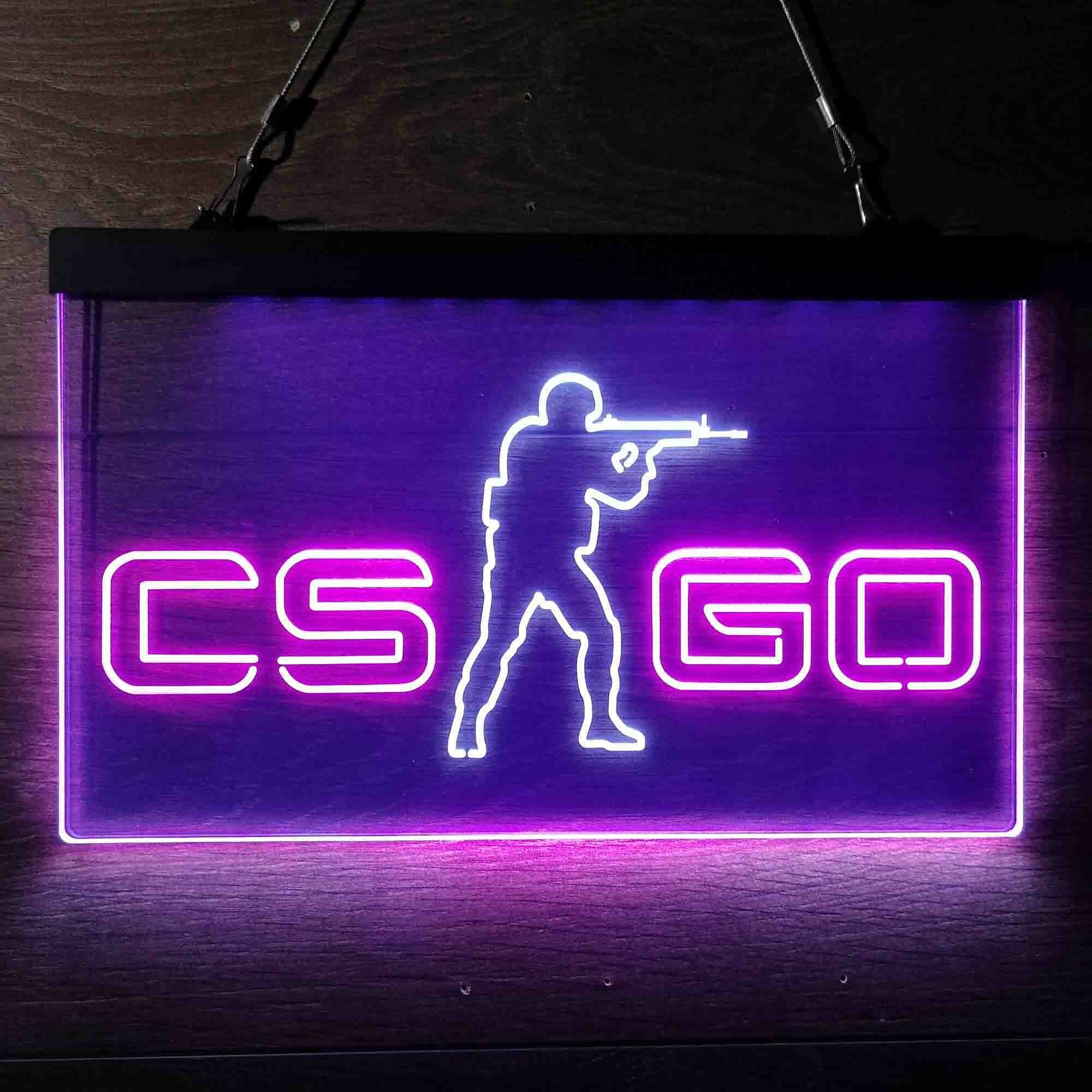 Cs:Go Counter Strike zwei Farbe LED Neon Zeichen Mann Höhle | Etsy