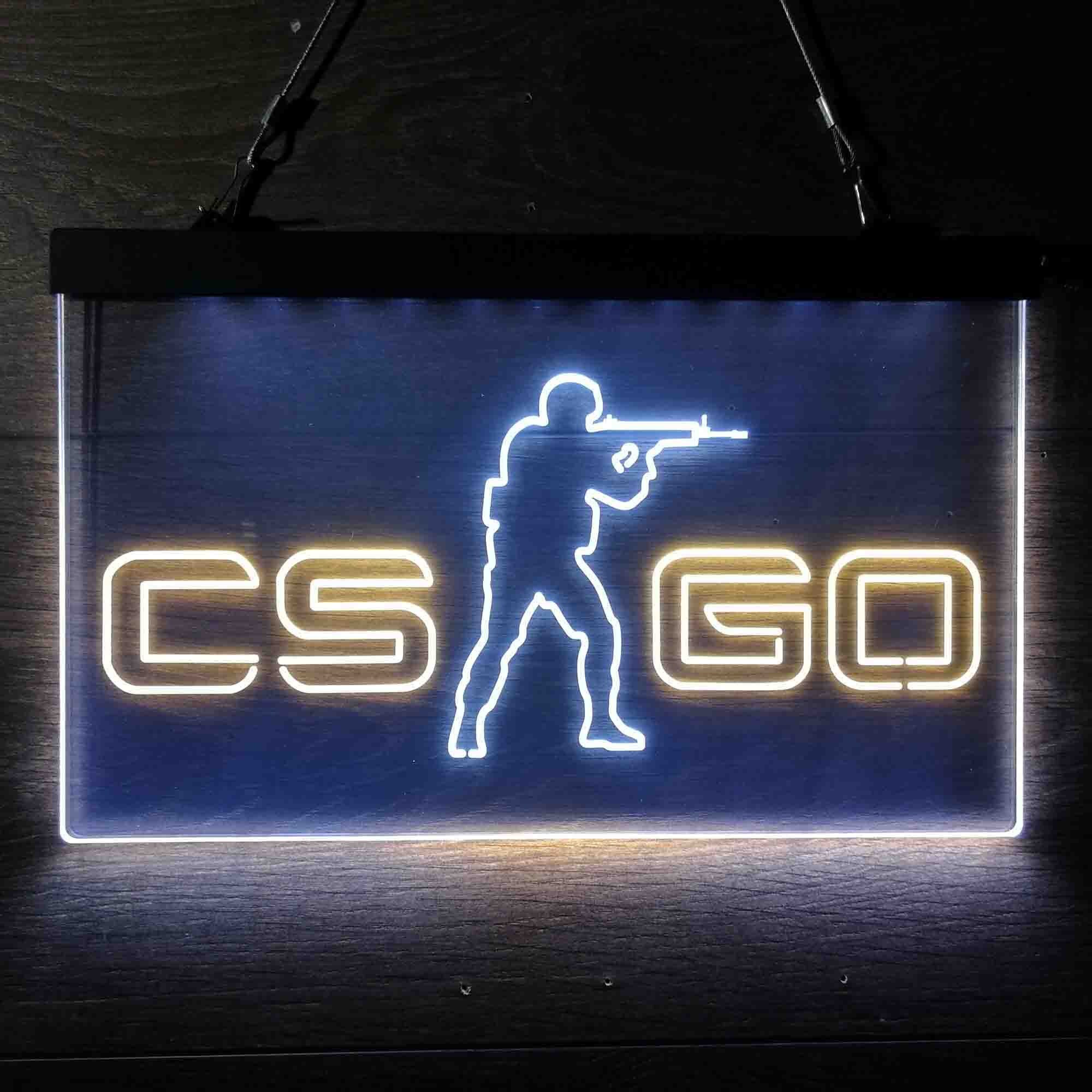 Cs:Go Counter Strike zwei Farbe LED Neon Zeichen Mann Höhle | Etsy