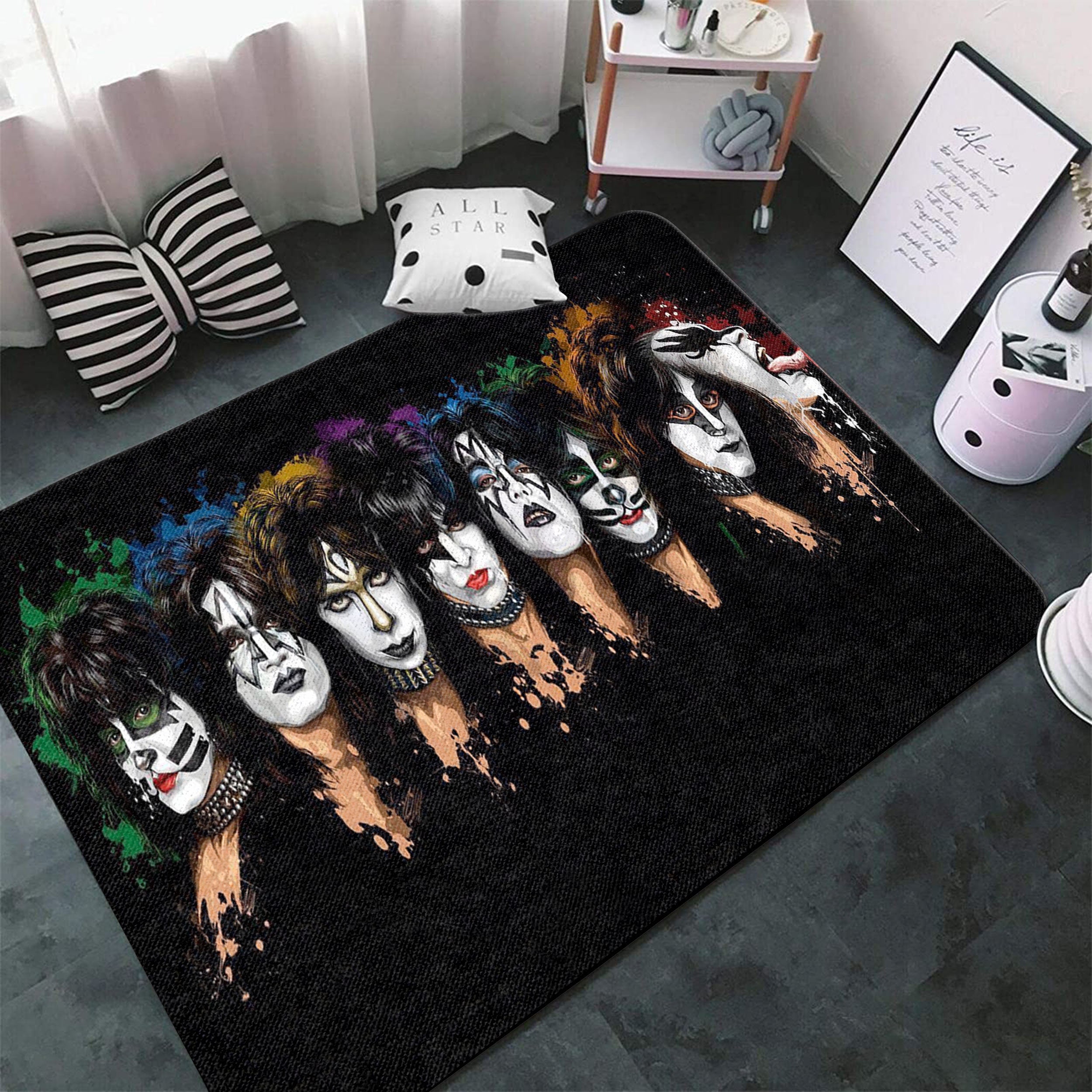 Kiss Rock Band Area Rug Gift For Fan Kiss Rock n Roll Etsy