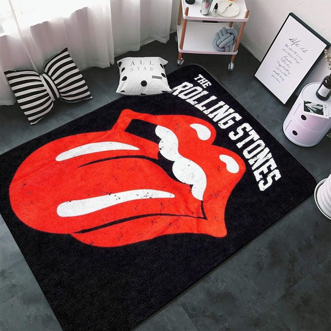 The Rolling Stones Rug Rock And Roll Music Rug Indoor Outdoor | Etsy