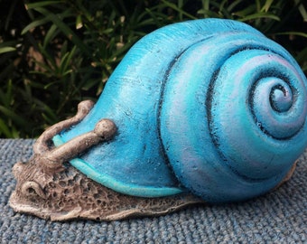 Blue Snail Garden Statue