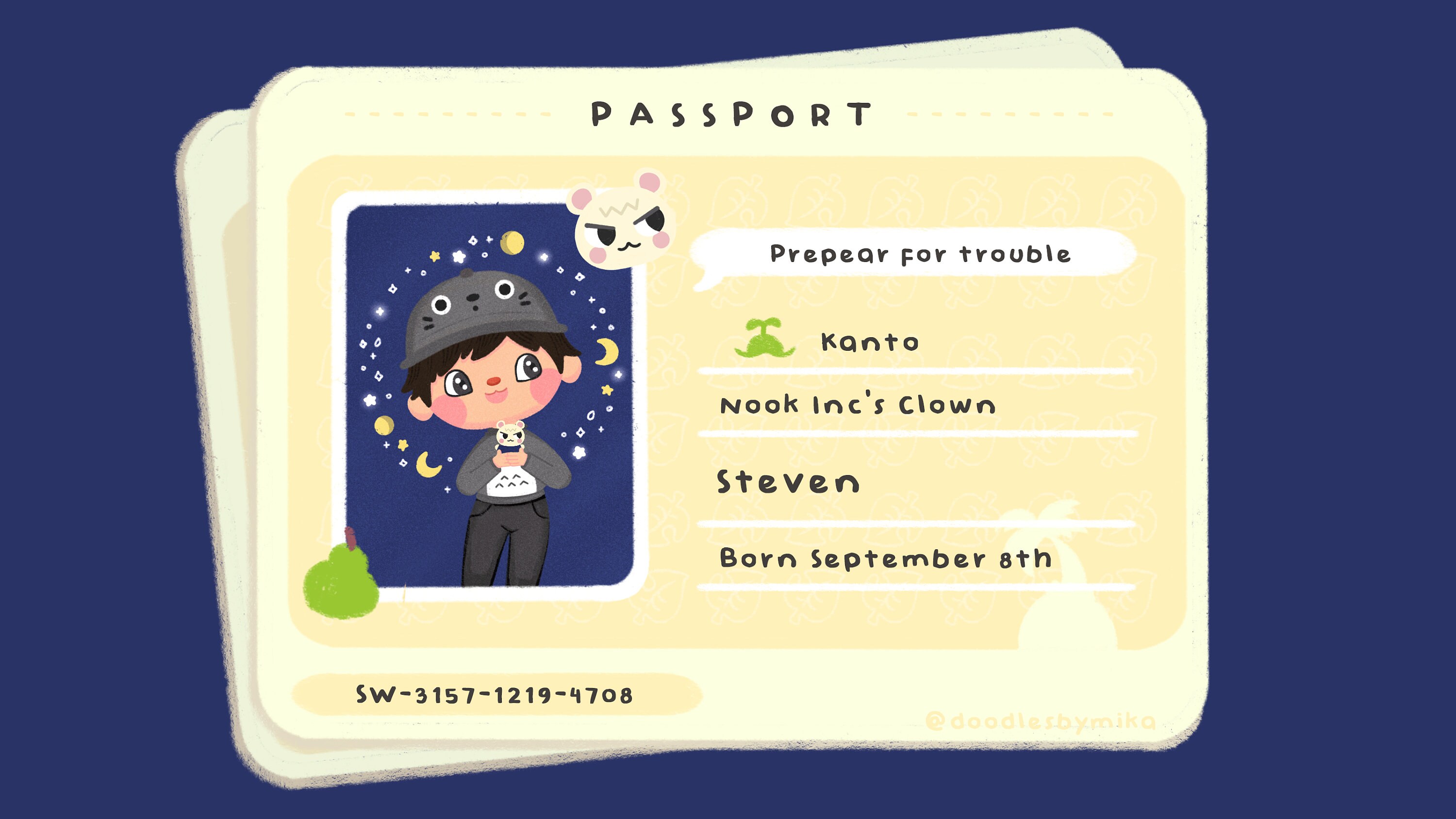 Animal Crossing Passport Custom Commission / Character Etsy