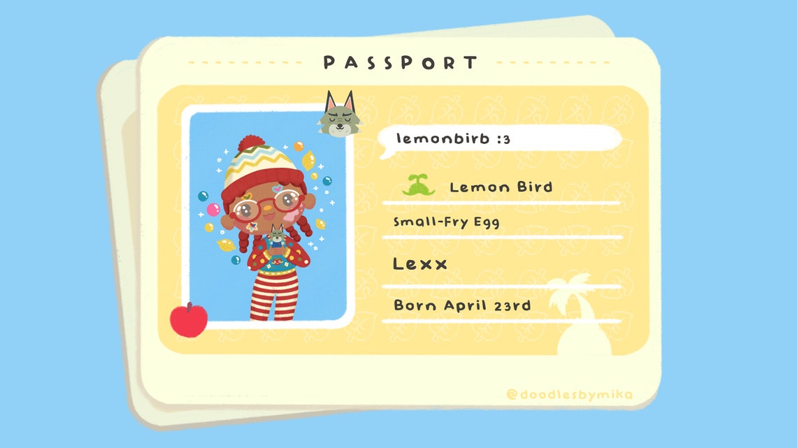 Animal Crossing Passport Custom Commission / Character Etsy