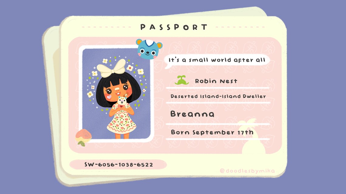 Animal Crossing Passport Custom Commission / Character Etsy