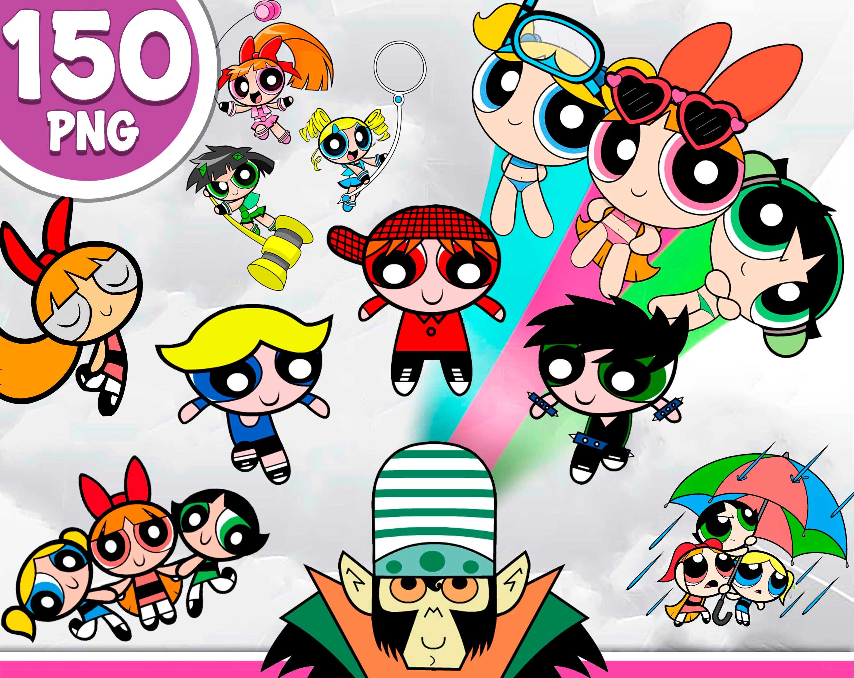 Powerpuff Girls Clipart Powerpuff Girls PNG Powepuff Clipart | Etsy