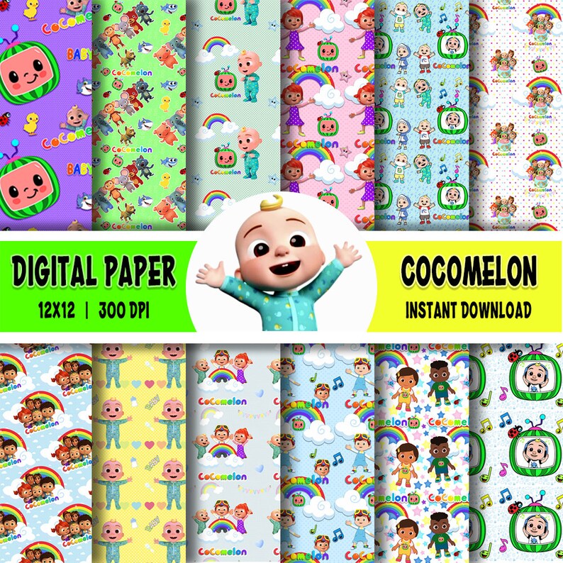 12 Seamless Pattern Cocomelon Digital Paper Cocomelon Clipart Cocomelon Paper Cocomelon Party Supplies Cocomelon Svg Bundle Birthday Svg Scrapbooking Paper Leadcampus Org