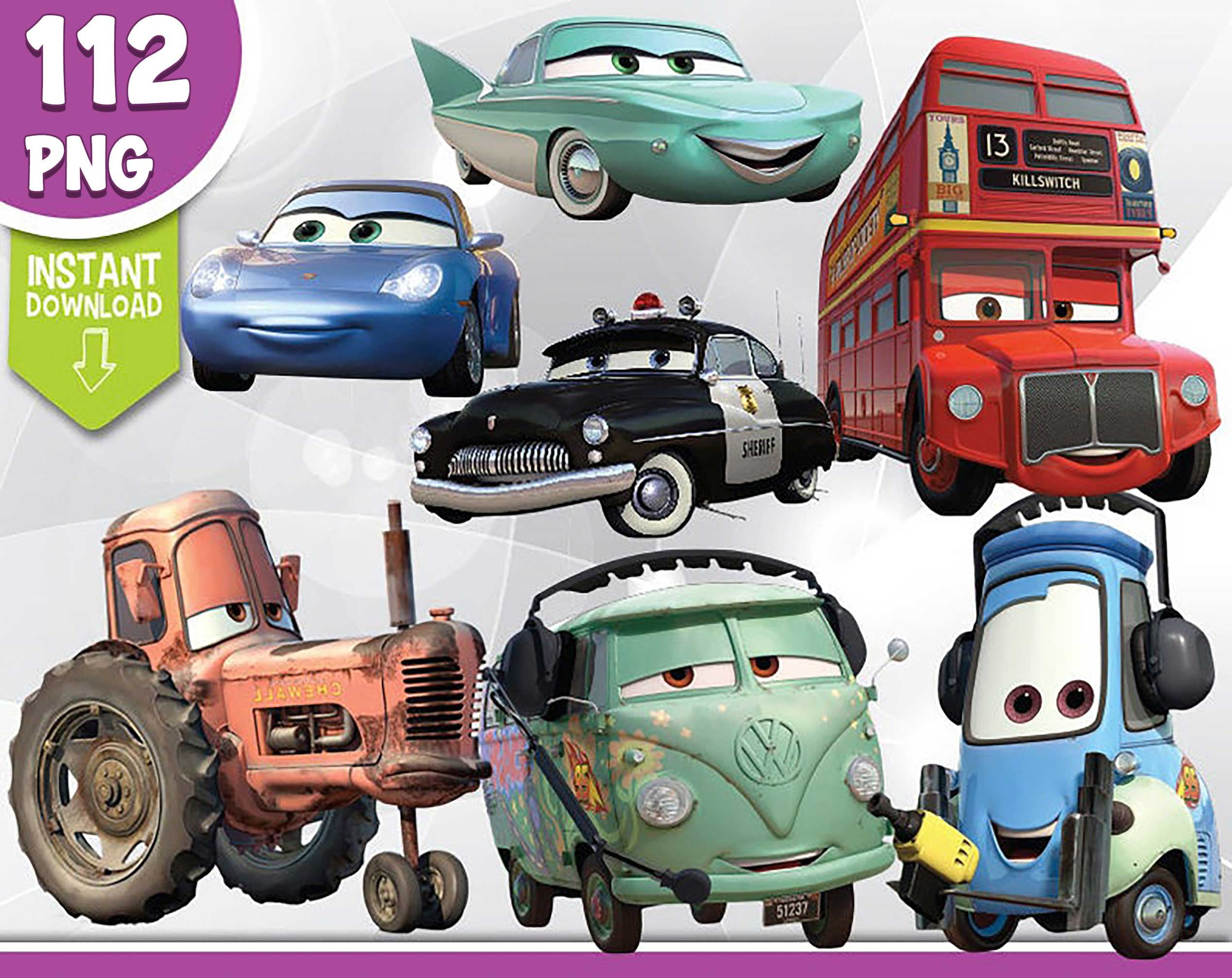 Cars Disney Clipart Cars Disney PNG Cars Clip Art Png | Etsy