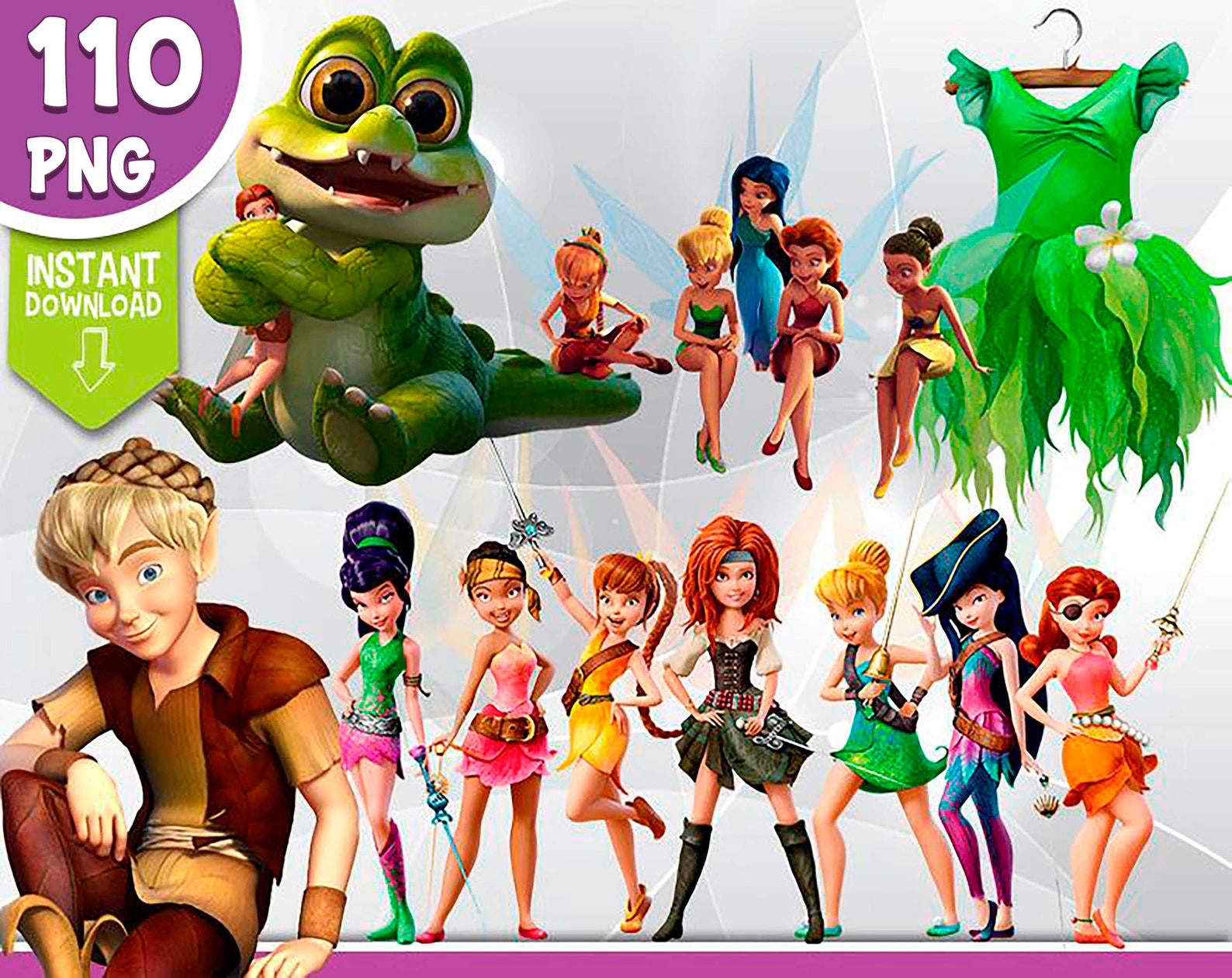 Disney Fairies Clipart Disney Fairies PNG Tinkerbell Clip Art | Etsy