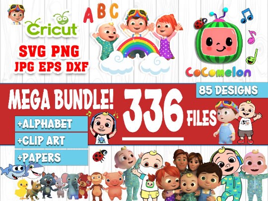 MEGA BUNDLE Cocomelon Svg Bundle Cocomelon Clipart Cocomelon Party Su…