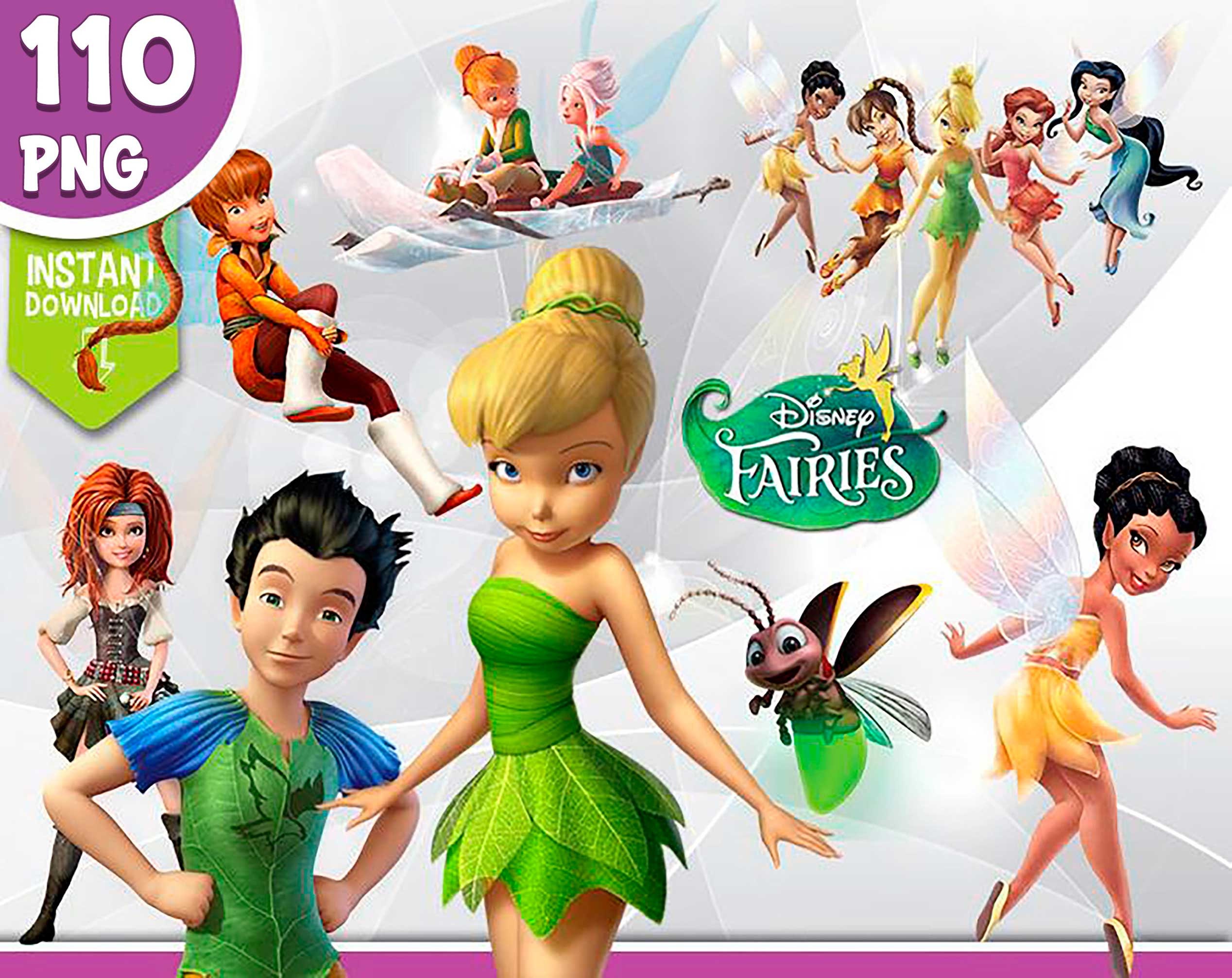 Disney Fairies Clipart Disney Fairies PNG Tinkerbell Clip Art Etsy