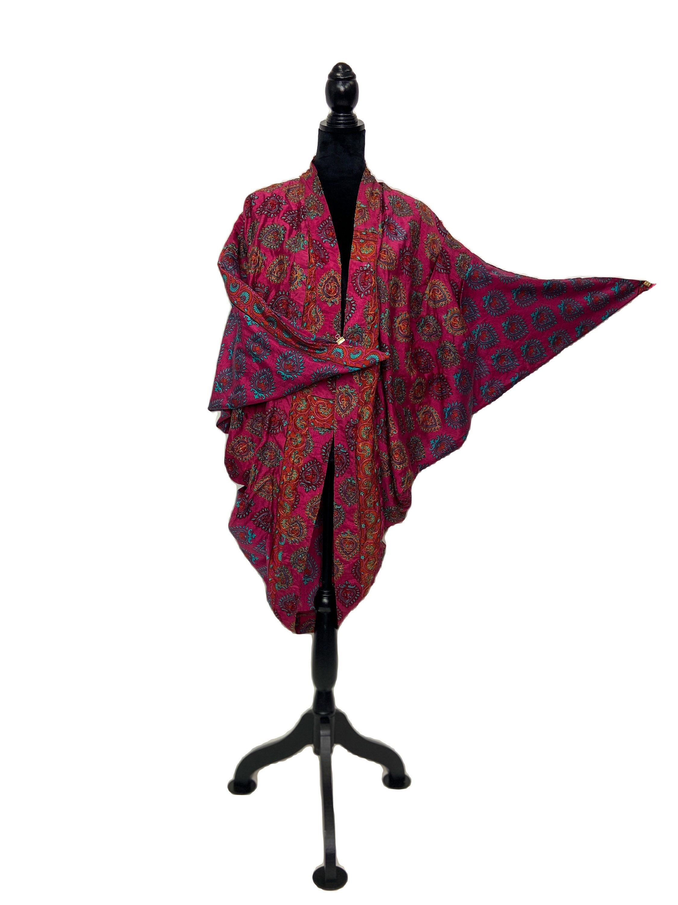 recycled sari silk robe