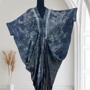Upcycled Sari Kaftan - Bohemian storm