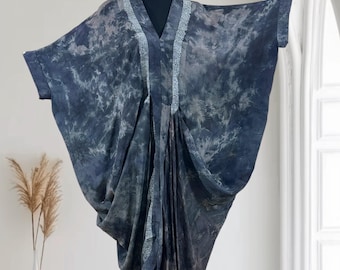 Upcycled Sari Kaftan - Bohemian storm