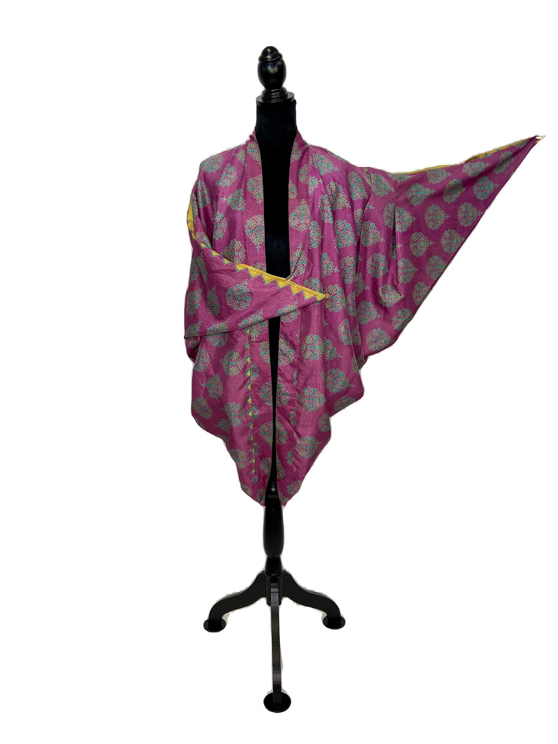 recycled sari silk robe