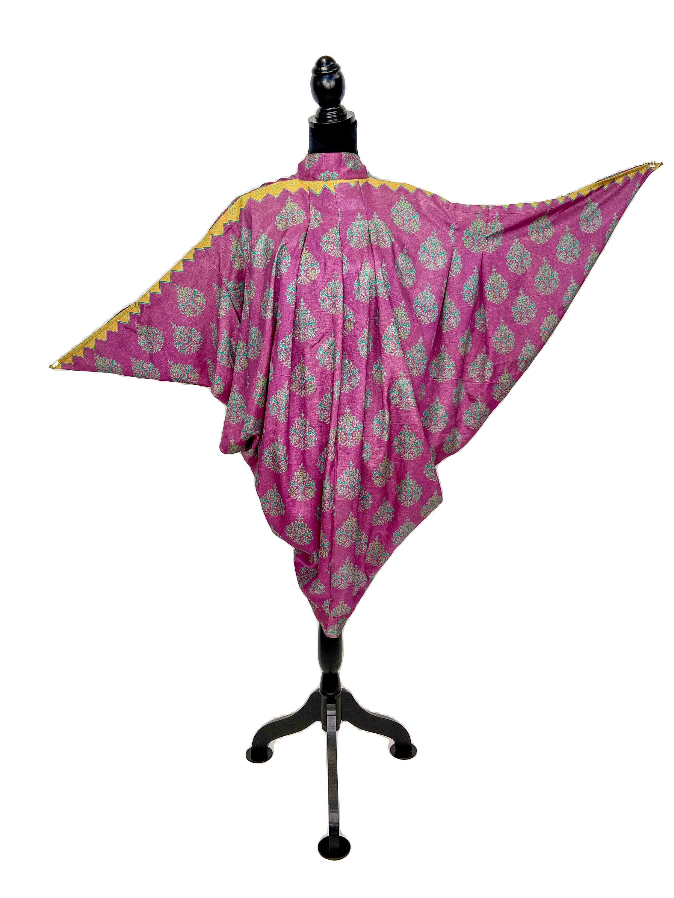 Silk Robe Flowy Silk Shawl Recycled Sari Bohemian Style Etsy