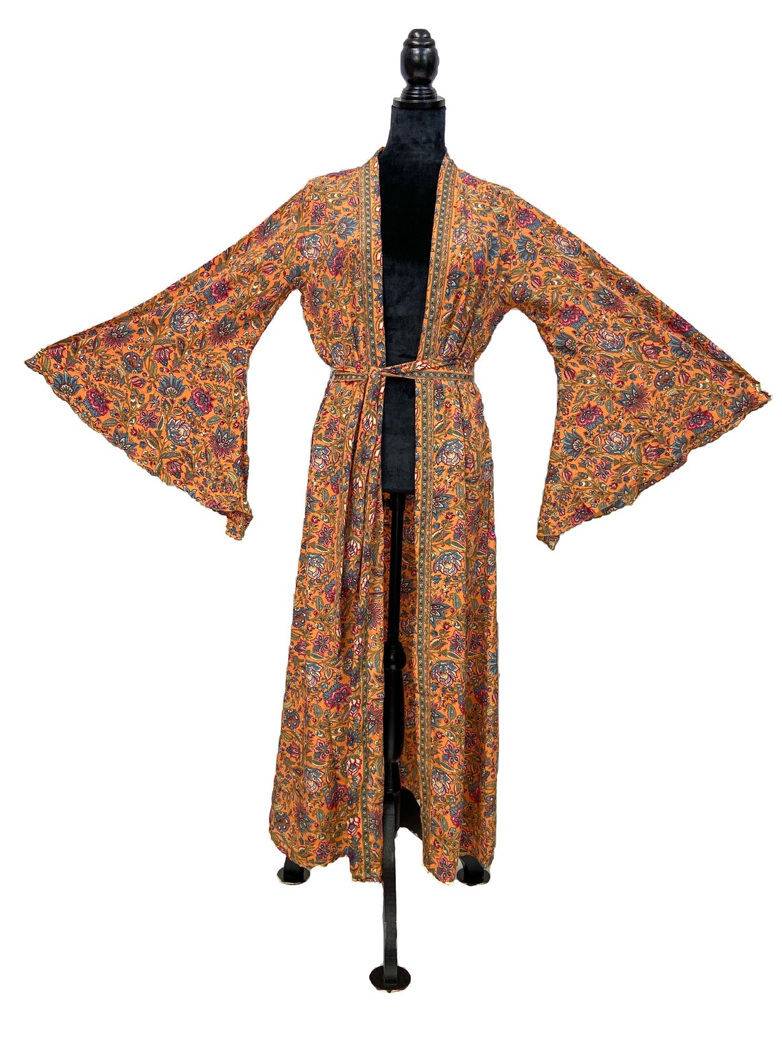 recycled sari silk robe