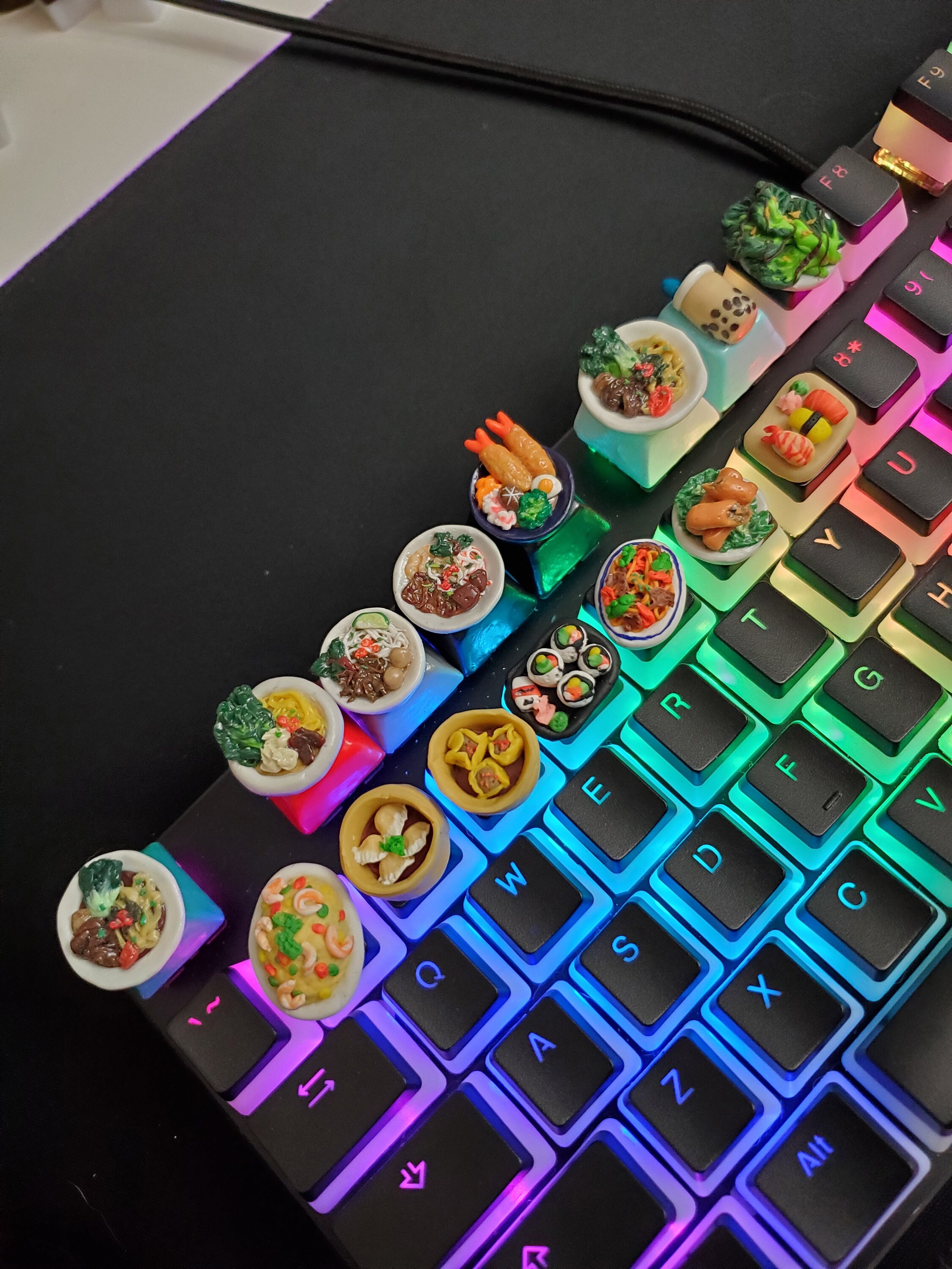 Custom hand made cute food noodles dessert key caps PBT R4 Etsy