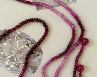 Shaded Ruby Tie Necklace