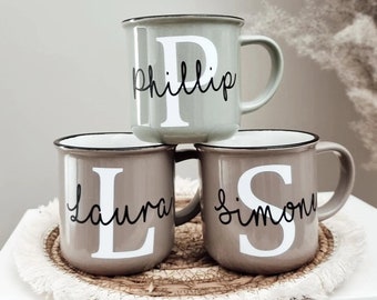 Cup personalized | Enamel look | 300ml coffee cup | 125ml espresso cup | Cup with name | Mug ceramic | Gift idea | Birthday