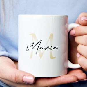 Taza con letra y nombre | Personalizado con el nombre deseado | Taza de cerámica personalizada | Taza de café 325ml | Amante del café | Amor por el cafe