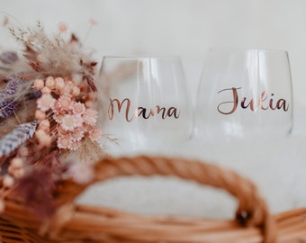 Glas personalisiert mit Wunschname | Wasserglas personalisiert | Glas mit Name | Geschenkidee | Einweihungsparty | JGA | Hochzeitsgeschenk
