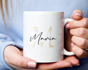 Cup with letter and name | Personalized with desired name | Personalized ceramic cup | Coffee cup 325ml | Coffee lover | Coffee love