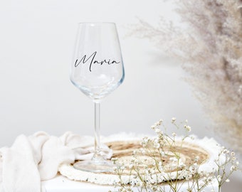 Bicchiere da vino personalizzato con nome | bicchiere con testo desiderato | idea regalo | JGA | matrimonio | compleanno | Festa della mamma | Natale | Celebrazione