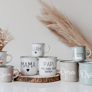 Personalized mug | Enamel look | 300ml coffee mug | 125ml espresso mug | Mug with name | Ceramic mug | Gift idea | Birthday
