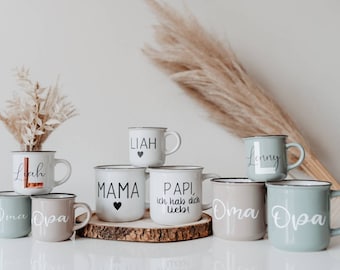 Taza personalizada | Esmalte | Taza de café de 300 ml | Taza de espresso de 125 ml | Taza con nombre | Taza de cerámica | Idea de regalo | Cumpleaños