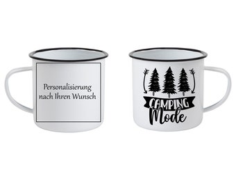 Enamel cup personalized | Adventure | Camper | 300ml coffee cup | Camping | Gift idea | birthday | Family vacation | camping holiday